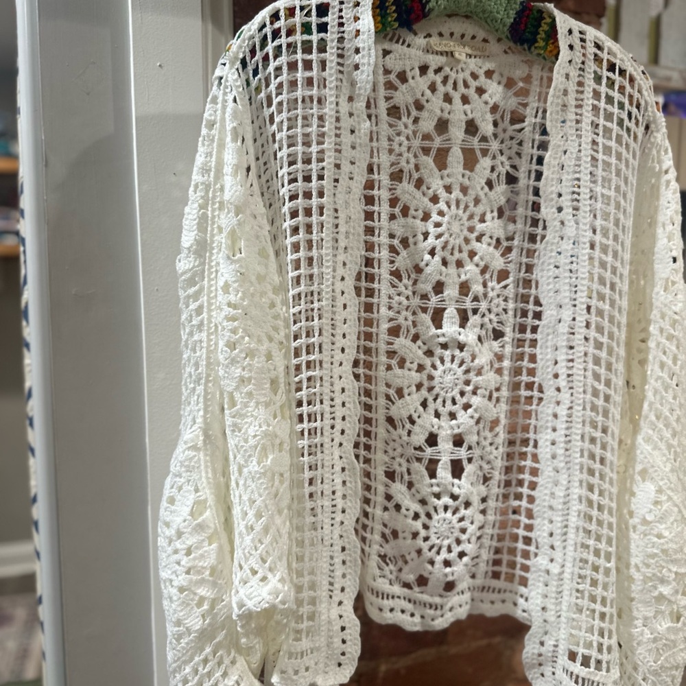 Elegant White Crochet Cardigan